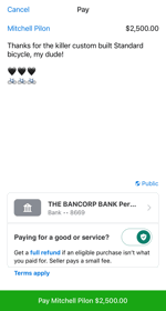 Screenshot of Venmo Purchase Protection